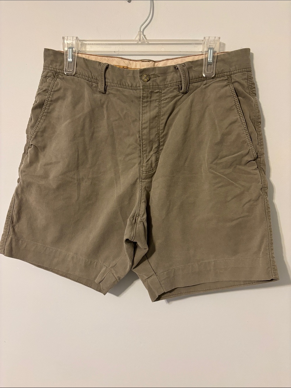 Tommy Bahama Olive Green Flat Front Cotton Shorts